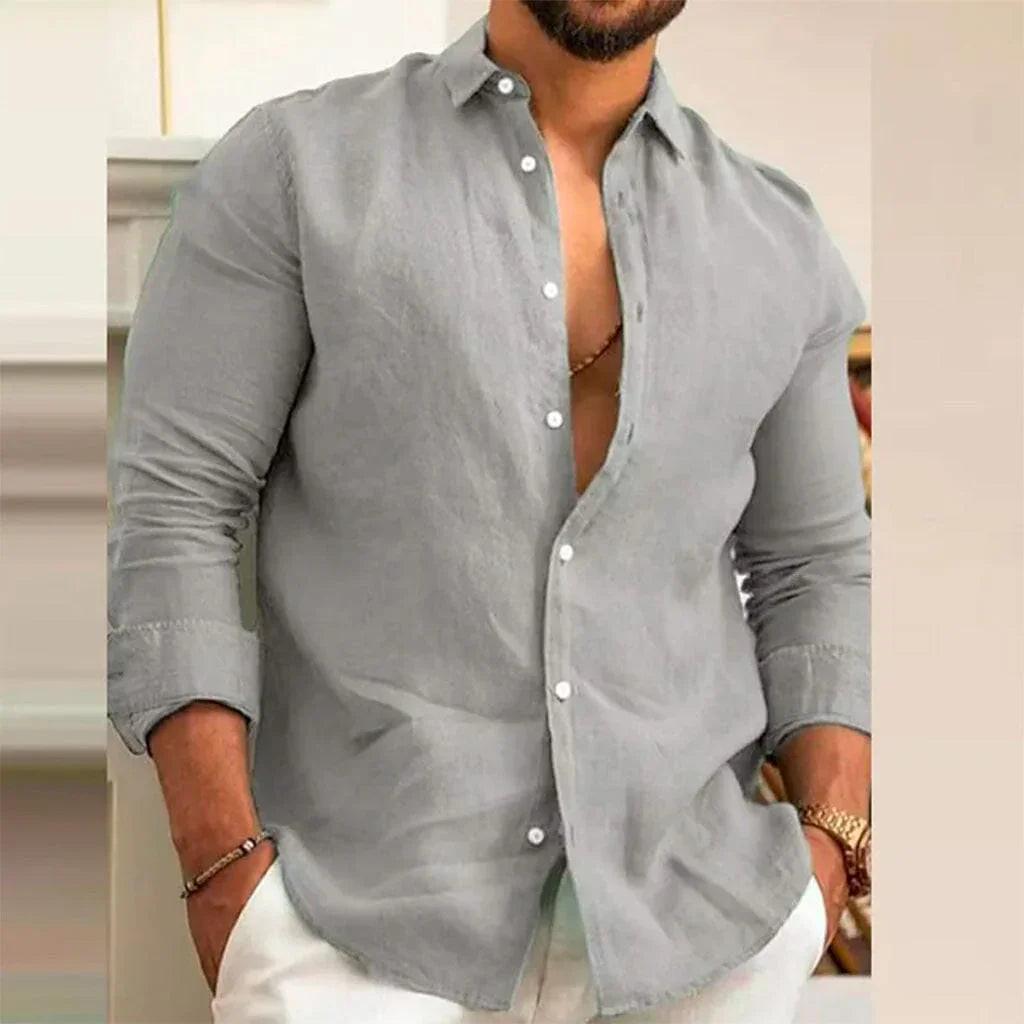 Camisa de Linho Masculina Marenzzo – Estilo Elegante e Conforto Atemporal