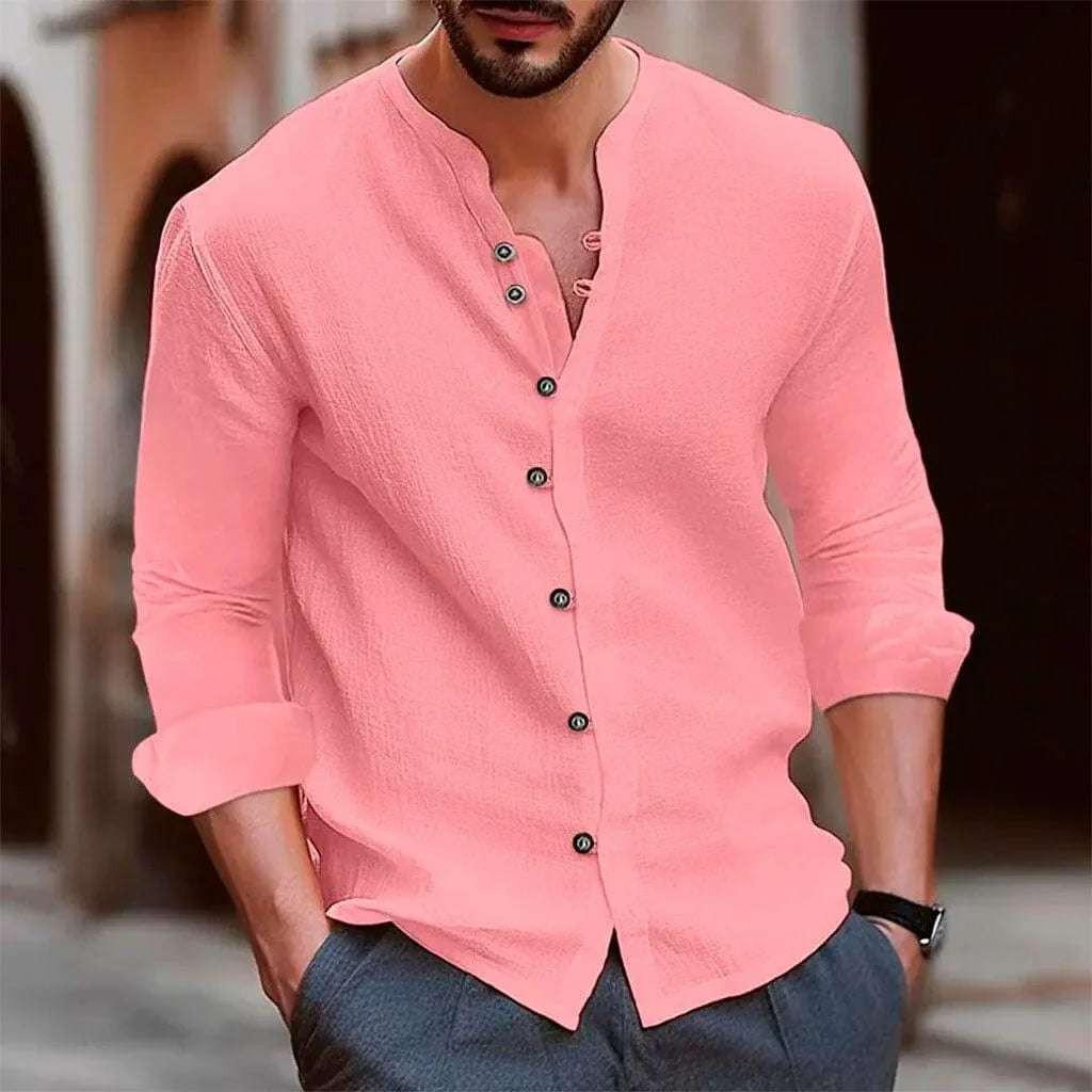 Camisa de Linho Masculina Marenzzo Gola Careca - Daymon