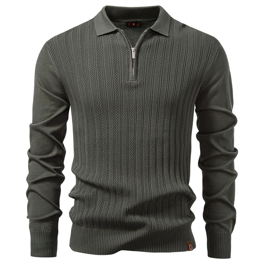 Camisa Polo Masculina Manga Longa Zíper Marenzzo
