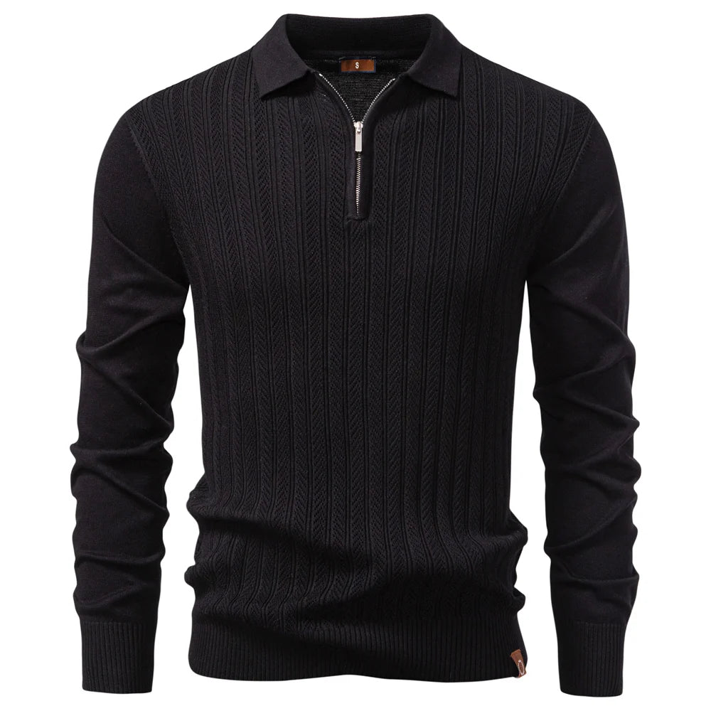 Camisa Polo Masculina Manga Longa Zíper Marenzzo