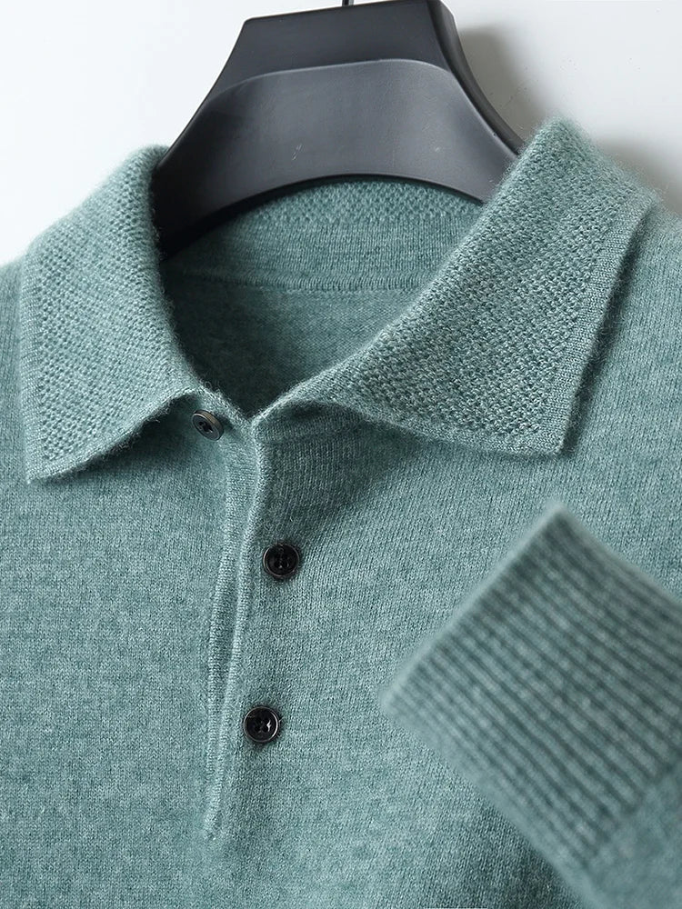 Suéter Masculino em Lã Pura com Gola Polo – Marenzzo