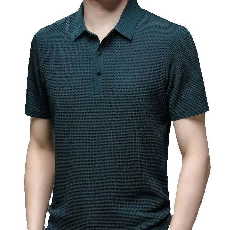 Polo Masculina Marenzzo em Malha de Seda Oca Slim