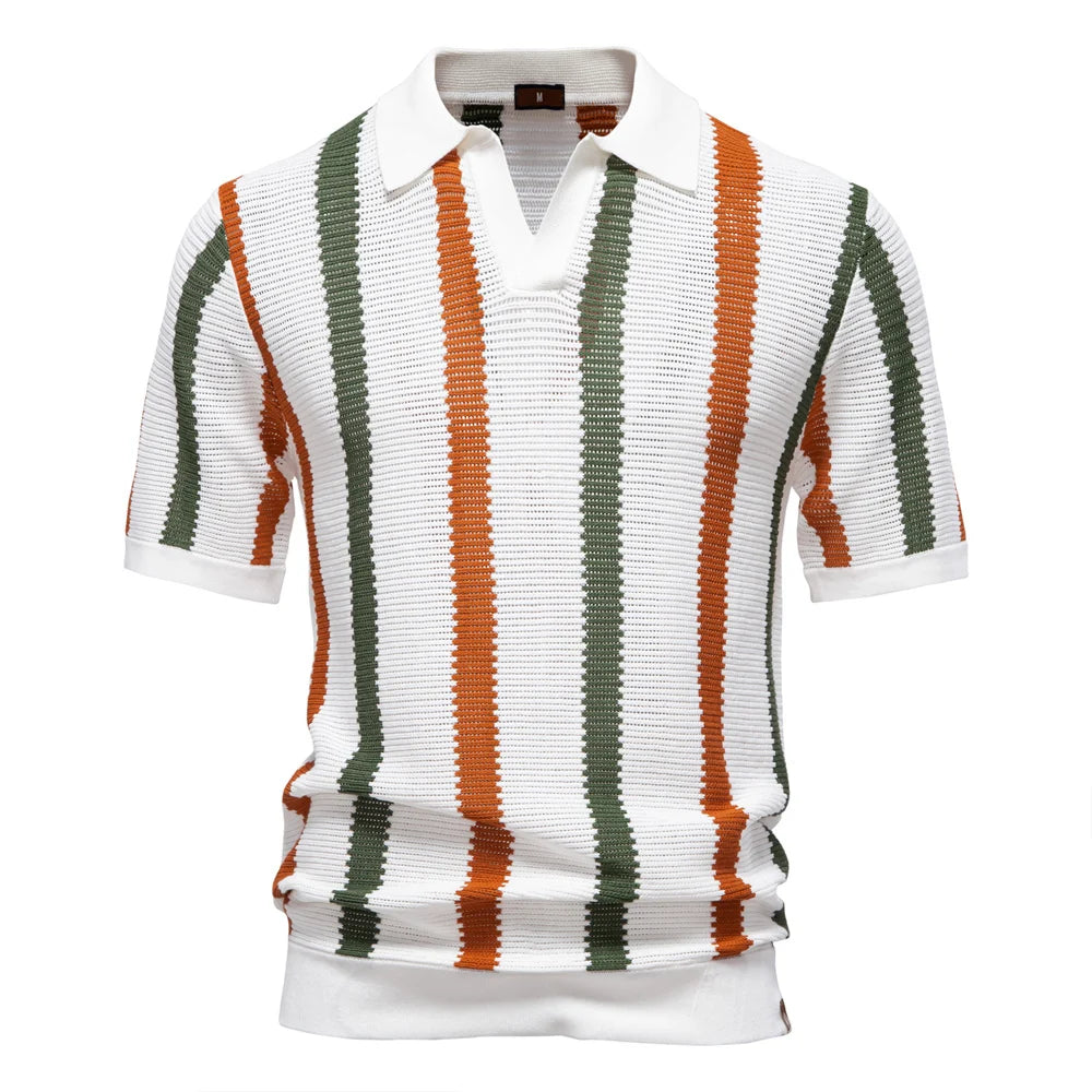 Polo Masculina Listrada Canelada Marenzzo