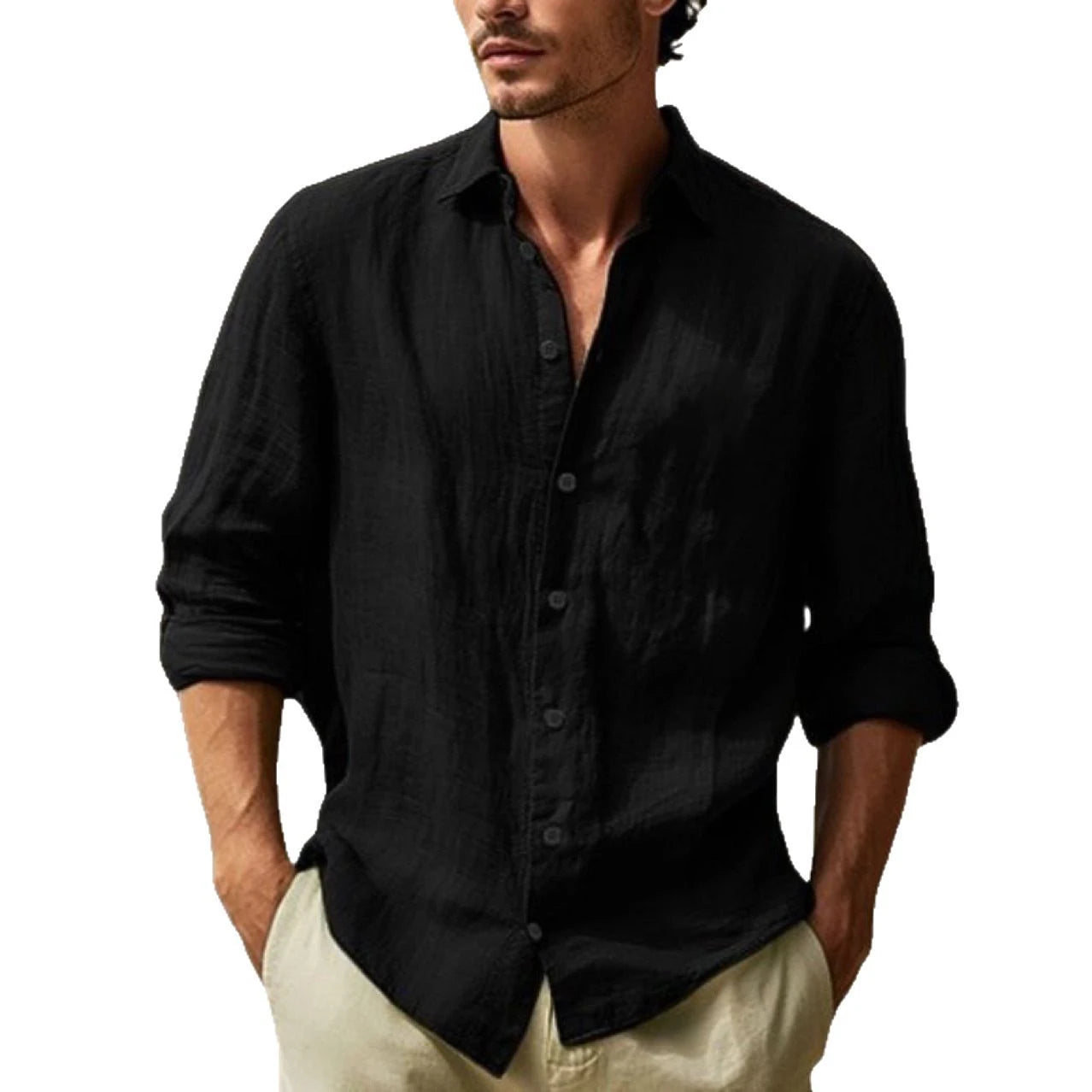 Camisa Masculina Marenzzo Manga Longa Algodão