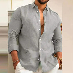 Camisa de Linho Masculina Marenzzo – Estilo Elegante e Conforto Atemporal