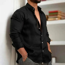 Camisa de Linho Masculina Marenzzo – Estilo Elegante e Conforto Atemporal