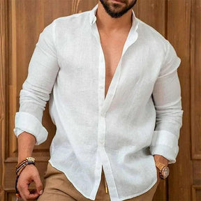 Camisa de Linho Masculina Marenzzo – Estilo Elegante e Conforto Atemporal