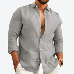 Camisa de Linho Masculina Marenzzo – Estilo Elegante e Conforto Atemporal