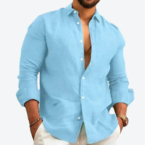 Camisa de Linho Masculina Marenzzo – Estilo Elegante e Conforto Atemporal