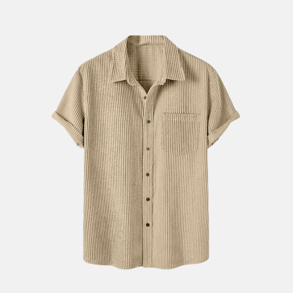 Camisa Manga Curta Marenzzo Veludo Cotelê