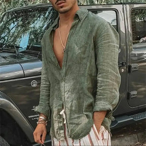 Camisa de Linho Masculina Marenzzo – Estilo, Conforto e Elegância