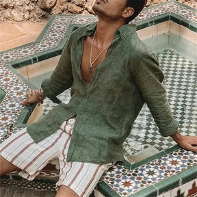 Camisa de Linho Masculina Marenzzo – Estilo, Conforto e Elegância