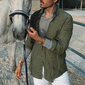 Camisa de Linho Masculina Marenzzo – Estilo, Conforto e Elegância