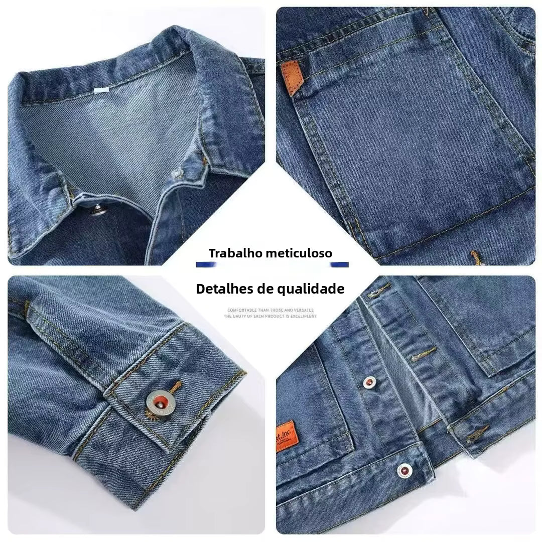 Jaqueta Jeans Masculina Marenzzo Loose Fit Resistente