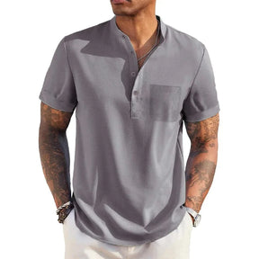 Camisa Masculina de Linho Leve Manga Curta