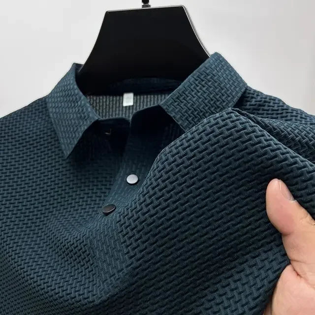 Polo Masculina Marenzzo em Malha de Seda Oca Slim