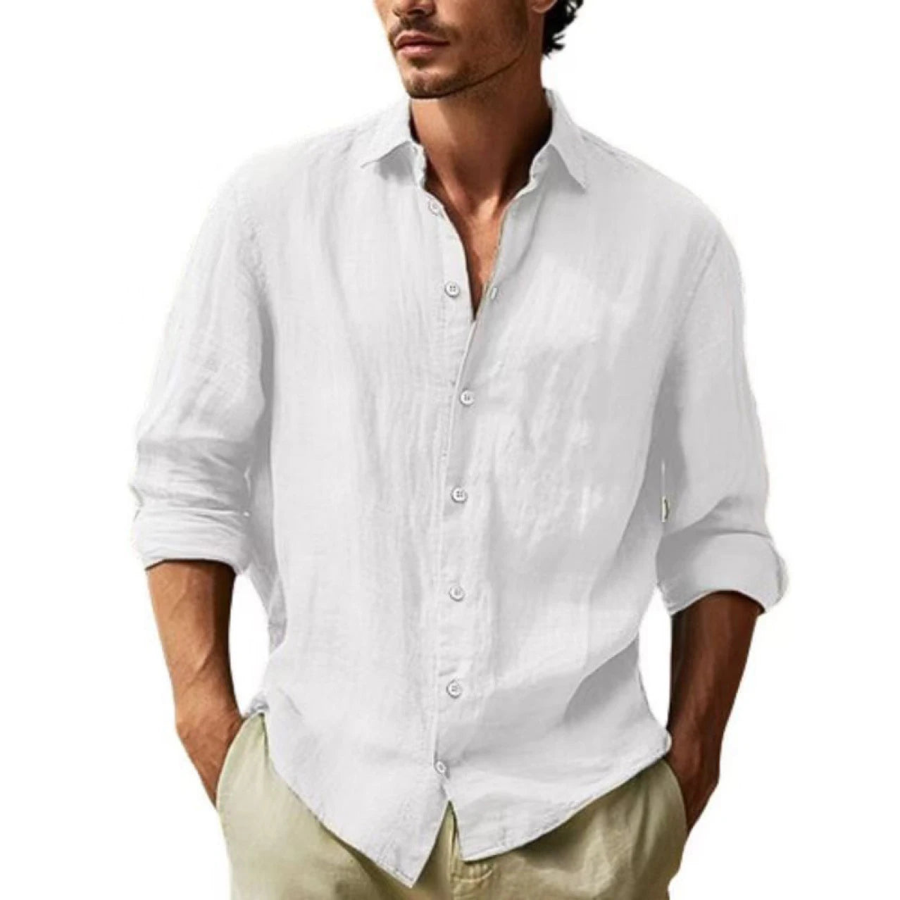 Camisa Masculina Marenzzo Manga Longa Algodão