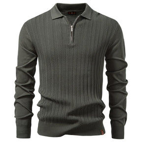 Camisa Polo Masculina Manga Longa Zíper Marenzzo