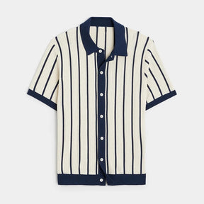 Polo Masculina Listrada em Viscose Marenzzo