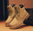 Bota Masculina Impermeável High em Couro para Outono Inverno