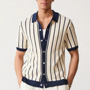 Polo Masculina Listrada em Viscose Marenzzo