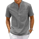 Camisa Masculina de Linho Henley Marenzzo