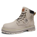 Bota Masculina Impermeável High em Couro para Outono Inverno