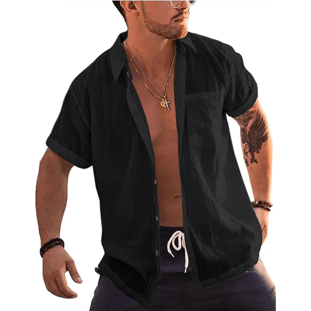 Camisa Masculina de Linho Marenzzo Amalfi