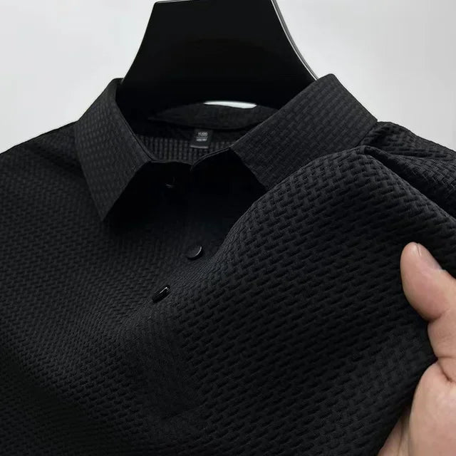 Polo Masculina Marenzzo em Malha de Seda Oca Slim
