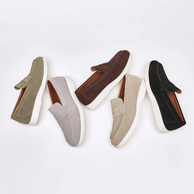 Mocassim Masculino Marenzzo em Camurça Fosca Slip On