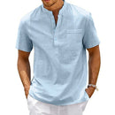 Camisa Masculina de Linho Henley Marenzzo