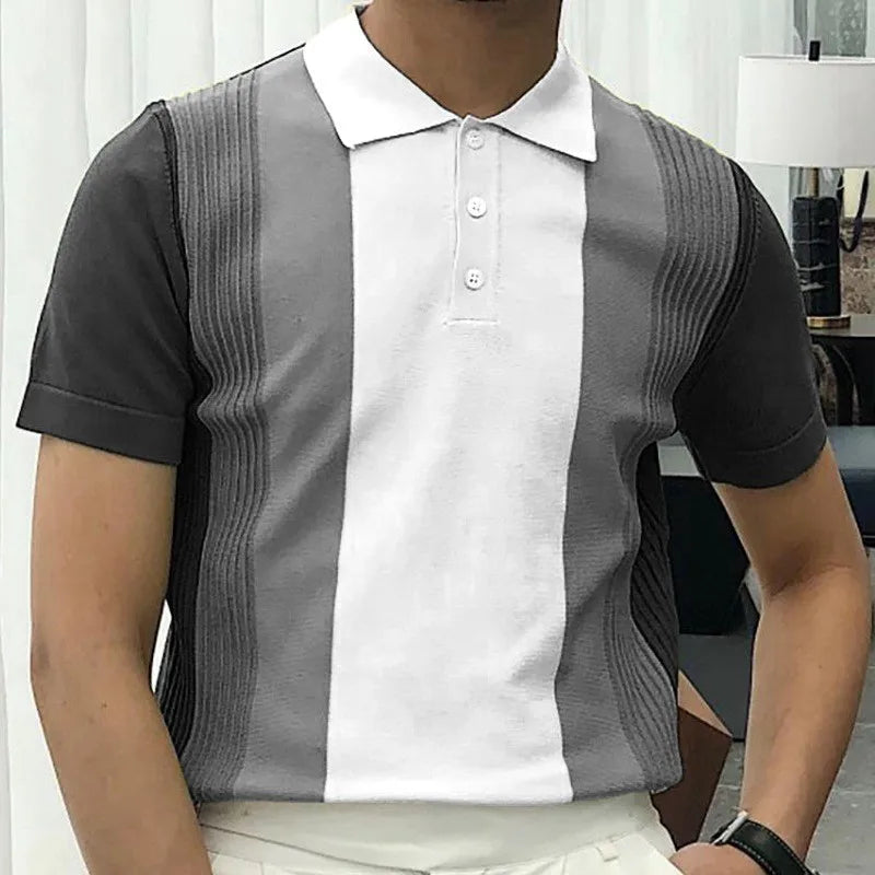 Polo Masculina Marenzzo em Malha Retrô com Botões