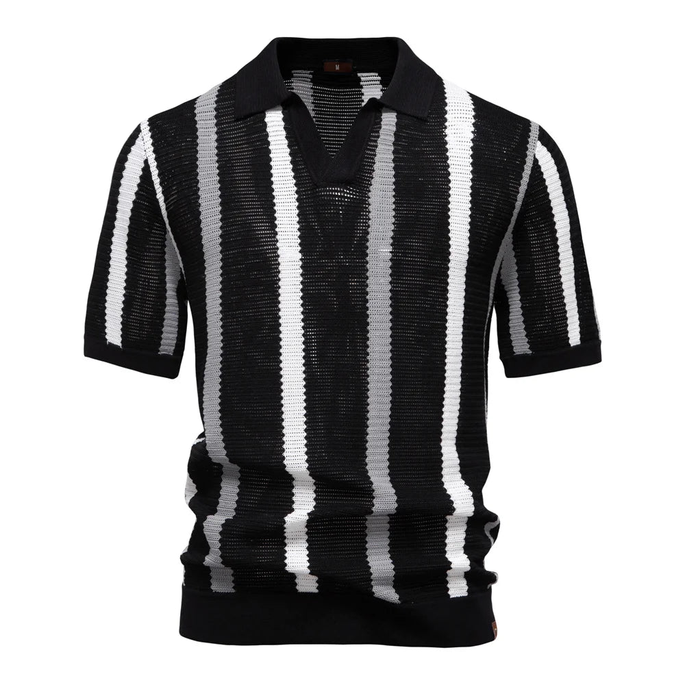 Polo Masculina Listrada Canelada Marenzzo