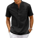 Camisa Masculina de Linho Henley Marenzzo