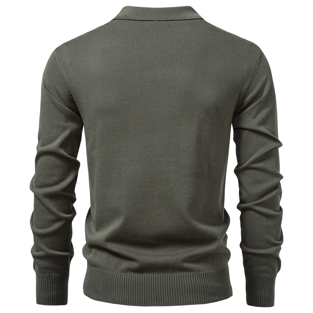 Camisa Polo Masculina Manga Longa Zíper Marenzzo