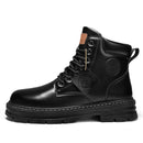 Bota Masculina Impermeável High em Couro para Outono Inverno
