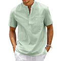 Camisa Masculina de Linho Henley Marenzzo
