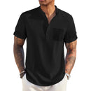 Camisa Masculina de Linho Leve Manga Curta