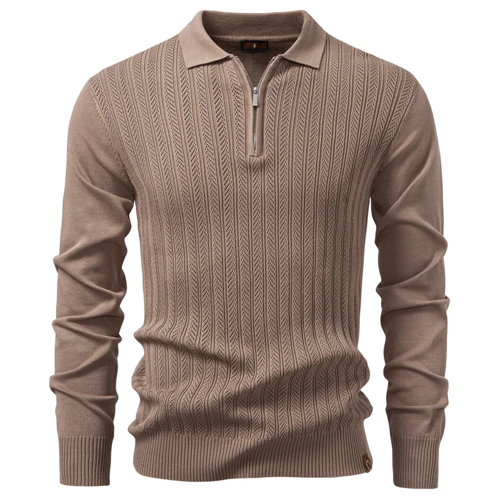 Camisa Polo Masculina Manga Longa Zíper Marenzzo