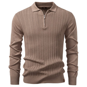 Camisa Polo Masculina Manga Longa Zíper Marenzzo