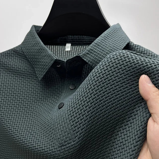 Polo Masculina Marenzzo em Malha de Seda Oca Slim