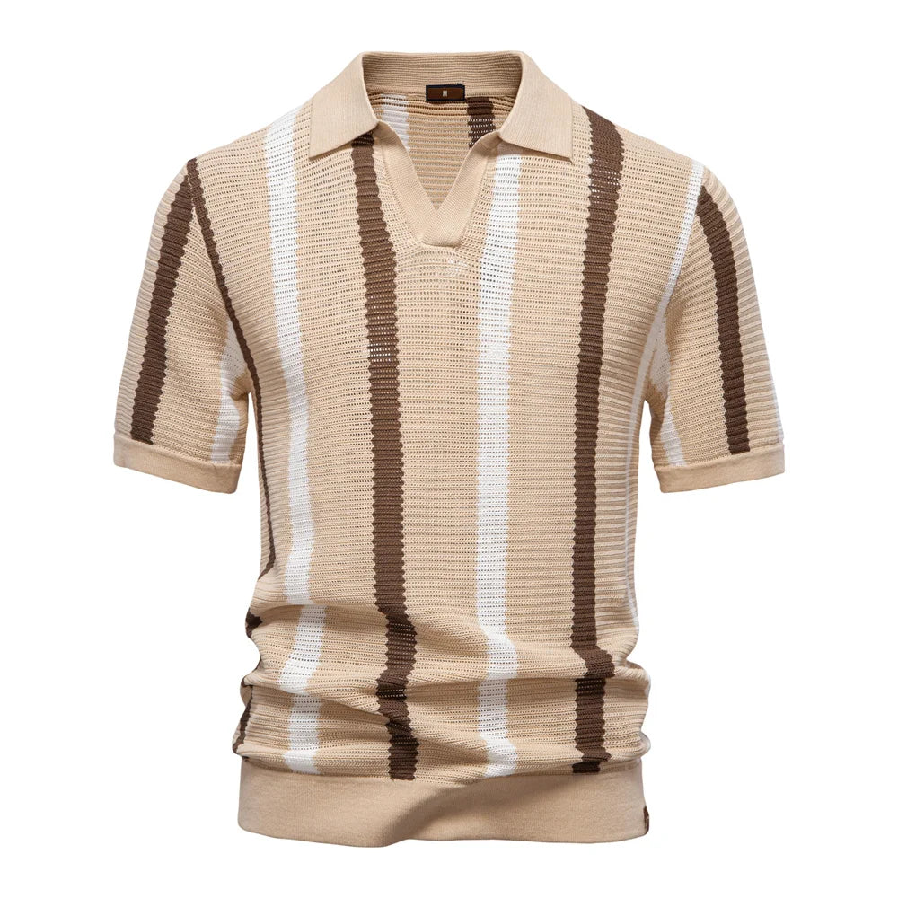 Polo Masculina Listrada Canelada Marenzzo