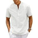 Camisa Masculina de Linho Henley Marenzzo
