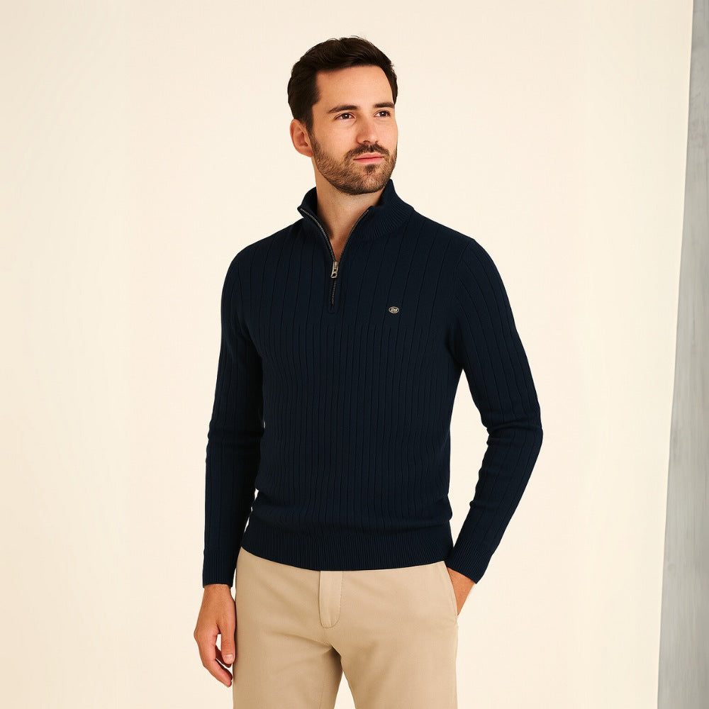 Suéter Masculino Gola Alta com Zíper Verri