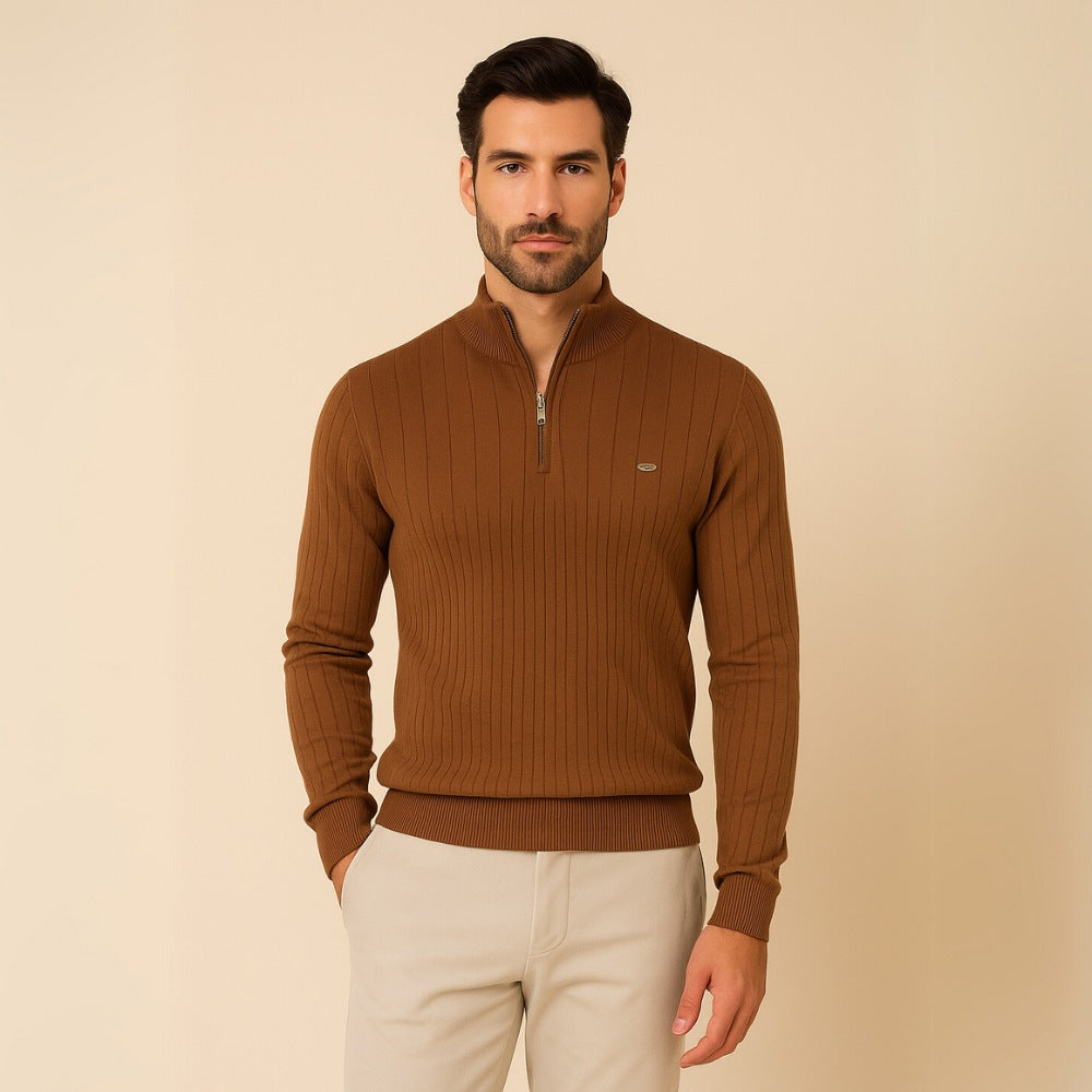 Suéter Masculino Gola Alta com Zíper Verri