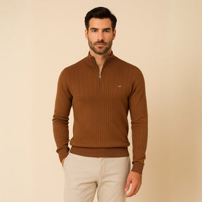Suéter Masculino Gola Alta com Zíper Verri