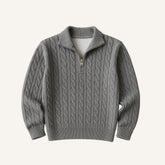 Suéter Masculino de Tricô Gola Alta Meio Zíper Fontaine