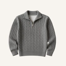 Suéter Masculino de Tricô Gola Alta Meio Zíper Fontaine