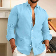 Camisa de Linho Masculina Marenzzo – Estilo Elegante e Conforto Atemporal