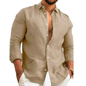 Camisa de Linho Masculina Marenzzo – Estilo Elegante e Conforto Atemporal